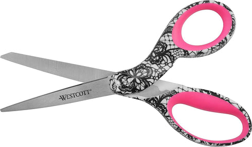 Westcott Trendsetter Straight Lace Pattern Scissor, 8" (16660),Multi...