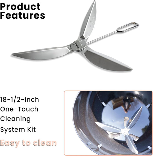 18-1/2 Inch Grill One-Touch Cleaning System Kit Compatible with Weber Kettle Grill 7443 90719 - Grill Parts Replacement for Weber Charcoal Grill 3...