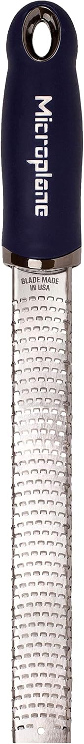 Microplane Premium Citrus Zester and Parmesan Grater (Dark Blue) - Blade Made in the USA...
