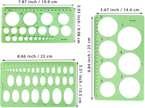 Circle Templates Ellipse Drawings Templates Drafting Stencils Measuring Tools Template Artist Design Drawing Aid Tool Circle Templates Measuring E...