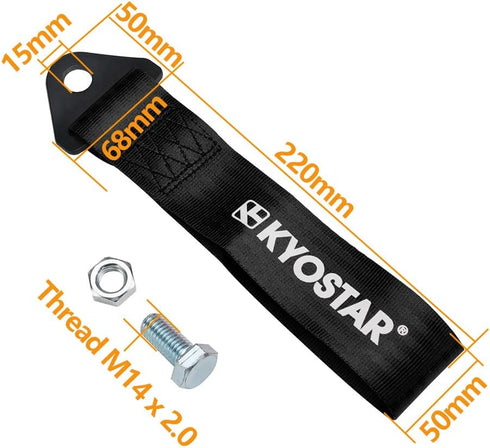 Kyostar Drift Rally car Towing Tow Strap Belt Hook(Black)...