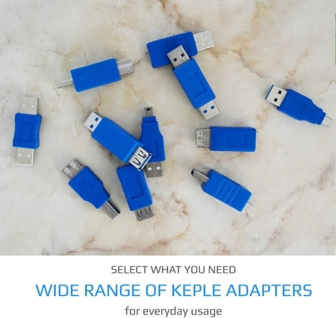 Keple 2.0 USB Type A Male to Mini 5 Pin Adapter (2 Pack) - USB 2.0 Data Transfer Up to 480 Mbps - Compatible with PC, Laptops, Controllers, Printe...
