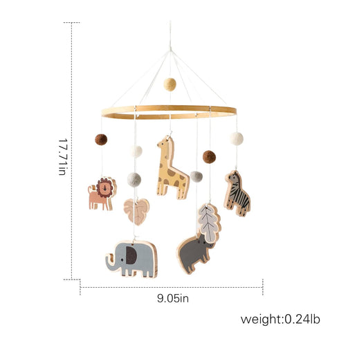 Jungle Animals Crib Mobile - Baby Mobile for Crib - Woodland Nursery Room Decor - Handmade Baby Gifts Nursery Mobiles for Baby Boys & Girls (Zoo M...