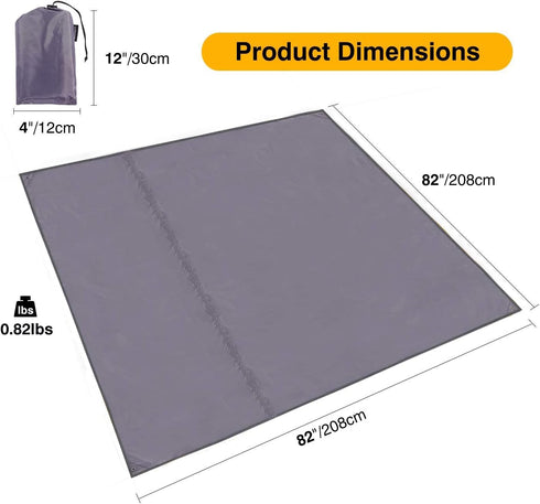 REDCAMP Waterproof Camping Tent Tarp - 83" x83'', 4 in 1 Multifunctional Tent Footprint for Camping, Hiking and Survival Gear, Lightweight and Com...