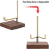 Hipiwe Adjustable Metal Arms Display Stand Easel with Wooden Base - Rocks Crystal Display Easel Holder for Mineral Agate, Gemstones, Fossils, Cora...