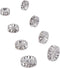 UNICRAFTALE 40pcs 4 Sizes 6mm/7mm/8mm/10mm Disc Spacer Beads 316 Stainless Steel with Clear Crystal Rhinestone Beads Flat Round Bead Spacer for Je...