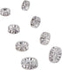 UNICRAFTALE 40pcs 4 Sizes 6mm/7mm/8mm/10mm Disc Spacer Beads 316 Stainless Steel with Clear Crystal Rhinestone Beads Flat Round Bead Spacer for Je...