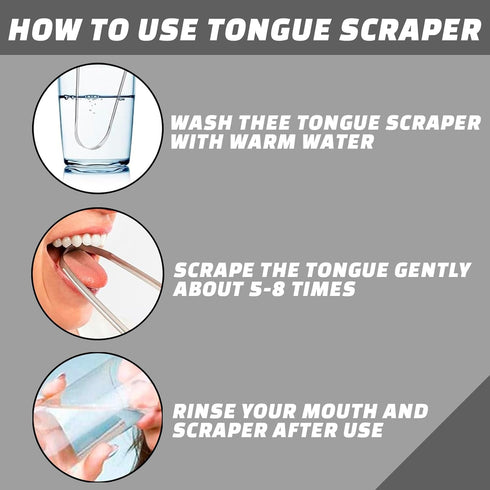 Tongue Scrapers for Adults & Kids Pack of 2 Metal Tongue Scrapers for Fresh Breath, Stainless Steel Tongue Cleaners, Tongue Scrappers, Reusable Ra...