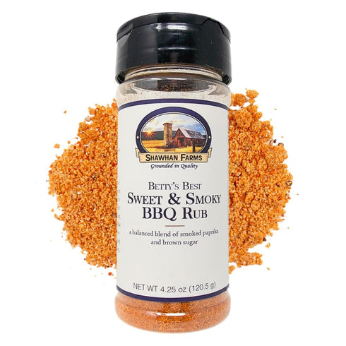 Shawhan Farms Betty’s Best Sweet & Smoky BBQ Seasoning - Non-GMO - Naturally Gluten Free - Perfect for Grilling Beef, Steak, Chicken, Brisket - 4....