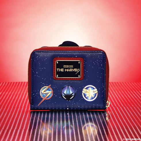 Loungefly Marvel The Marvels Symbol Glow Faux Leather Zip Around Wallet...