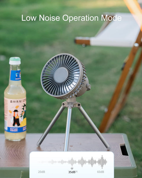 Portable Quiet Desk Fan - 3 Speeds Adjustable and Strong Wind Small Fan with 3 Light, USB Cooling Air Circulator, Battery Powered Rechargeable Tab...