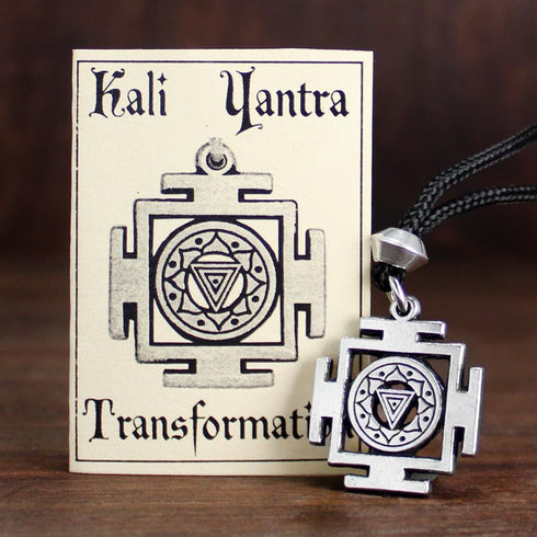 Pewter Kali Yantra of Transformation Hindu Goddess Pendant...