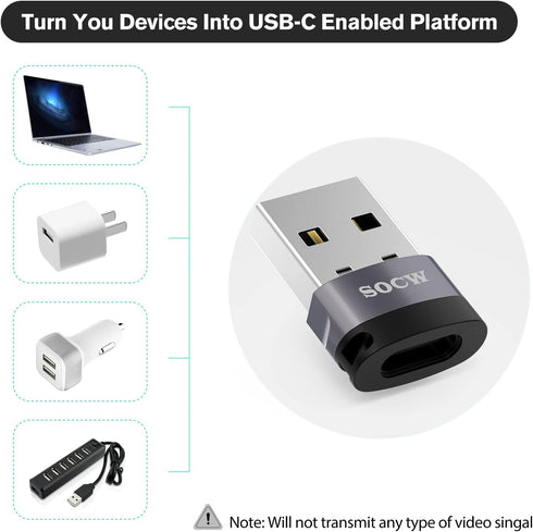 USB C to USB Adapter (4 Pack),USB-C Female to USB Male, Type C to USB A Converter Compatible with Apple MagSafe, iPhone 11 12 13 14 15 Pro Max, Sa...