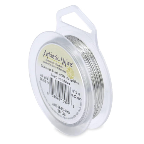 Artistic Wire 28 Gauge Stainless Steel Craft Jewelry Wrapping Wire Wire, 40 yd...