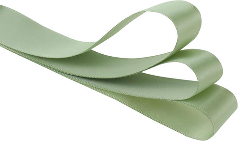 Satin Ribbon 7/8 Inch x 50 Yards Sage Green Ribbon for Gift Wrapping Double Face Green Satin Ribbon for Crafts, Wedding, Hair Bow, Baby Shower, Pa...