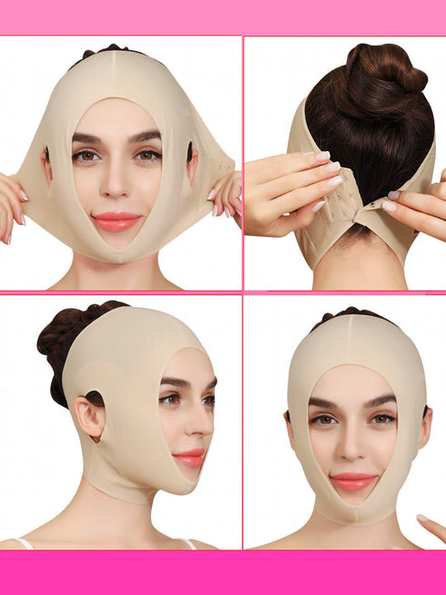 Anna-Kaci Womens Chin Strap Support Band Neck Bandage Post Surgical Compression Head wrap, Neck and Chin Compression Garment Wrap, Beige, Medium...