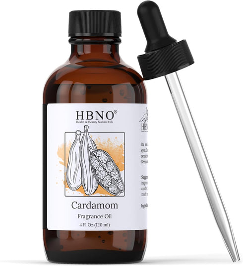 HBNO® California Bottled Cardamon Fragrance Oil 4 fl oz (120 ml) - Premium Cardamon Oil for Aromatherapy - Cardamon Oil (Fragrance) for Diffuser, ...