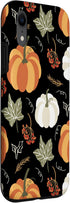 iPhone XR Autumn falling leaves and pumpkin spice harvest happy fall Case...