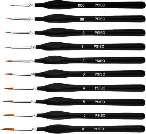 10 PCS Miniature Paint Brushes Kit, Fine Detail Painting Brush Micro Professional Tiny Paints Brush Set for Watercolor, Oil, Face, Acrylic, Nail, ...