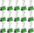 JAM PAPER Colorful Binder Clips - Medium - 1 1/4 Inch (32 mm) - Green Binderclips - 15/Pack...