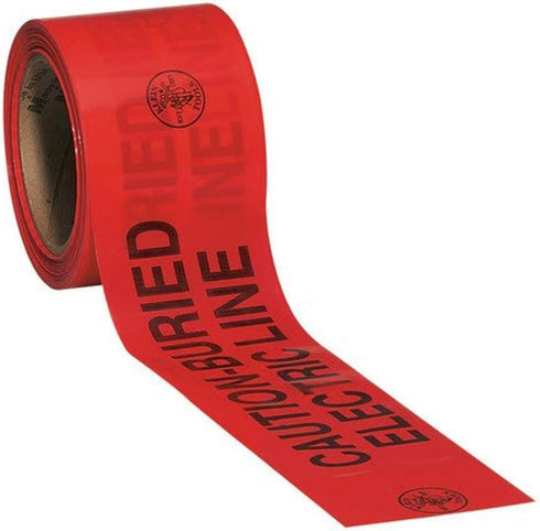 Klein Tools 58002 Caution Barricade Warning Tape, 3-Inch x 200-Foot: CAUTION-BURIED ELECTRIC LINE...
