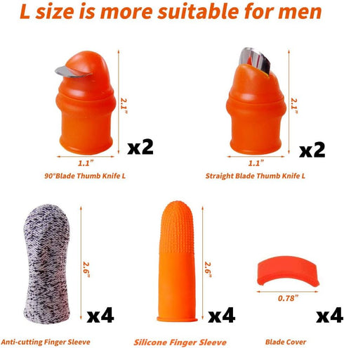12 Pcs Gardening Silicone Thumb Knife Harvesting Tool, Separator Finger Plant Fruit Picking Knife Garden Tool (L)...