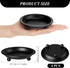 4 Pieces Matte Black Iron Candle Plate Decorative Saucer Style Candle Holder Tray Metal Pedestal Candle Stand for Christmas Table Centerpiece Wedd...