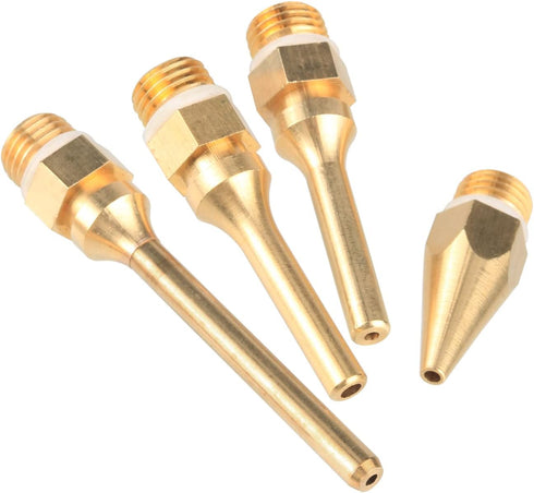 Yakamoz 4Pcs Interchangeable Copper Glue Gun Nozzle Set 10.8mm 7/16 Inch Thread Gluegun Tips Replacement Small Bore Long Tube Nozzles for Hot Melt...