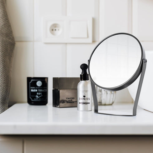 5X Magnifying Makeup Mirror, 6 inch Double Sided Desk Mirror, 1X/5X Magnification Round Vanity Mirror, Black Metal Tabletop Mirror...