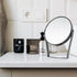 5X Magnifying Makeup Mirror, 6 inch Double Sided Desk Mirror, 1X/5X Magnification Round Vanity Mirror, Black Metal Tabletop Mirror...
