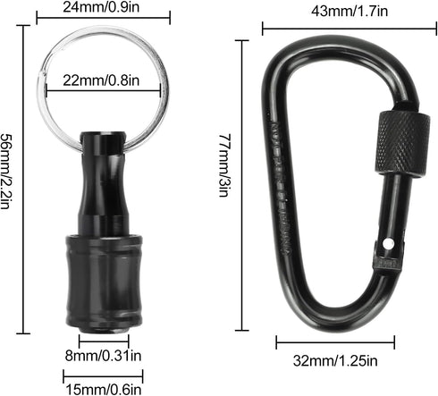 6PCS 1/4 Inch Bit Holder Keychain, Hex Shank Screwdriver Drill Bit Holder Key Chain Extension Bar, Screw Adapter Quick Release Hand-Held Impact So...