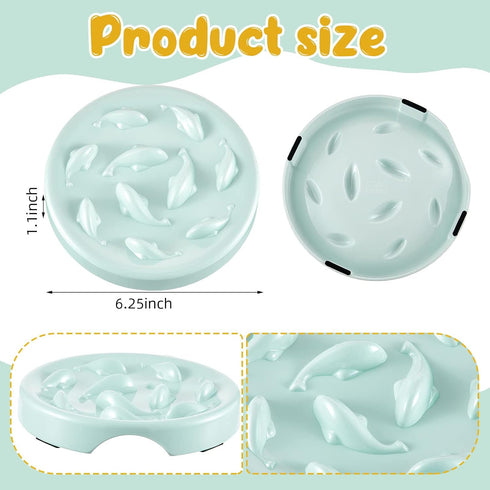 2 Pcs Cat Slow Feeder Bowl Pet Feeder Wet Food Slow Feed Raised Dish Healthy Eating Diet Fun Interactive Feeding Bowls for Cats and Dogs Dishwashe...