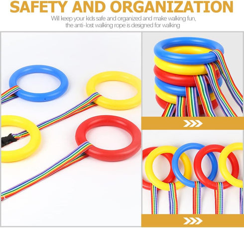 Kids Walking Rope 8pcs Safety Walking Rope Detachable Hold A Ring Walking Rope Transition Rope with Handles for Kids Daycare Kindergarten Nursery ...