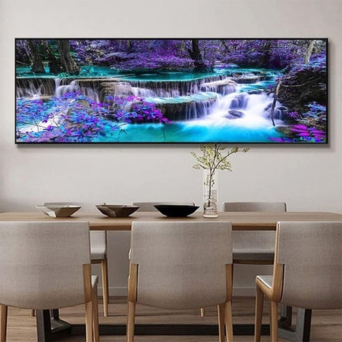 DIY 5D Diamond Painting Kits for Adults Waterfall Embroidery Full Round Drill Large Size(31.5x11.8 inch) Diamond Crystal Gem Arts Painting Craft f...