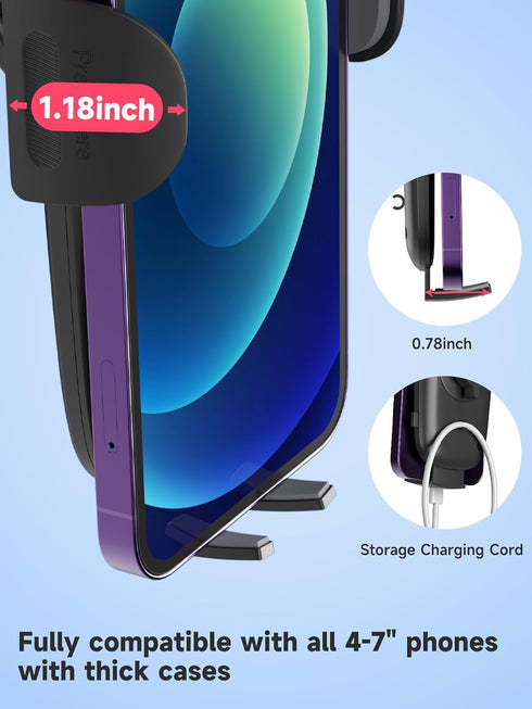 Rearview Mirror Phone Holder, 2024 Upgraded 360° Rotating Rear View Mount with Adjustable Arm Length, Multifunctional Universal Car All 4-7 Inch M...