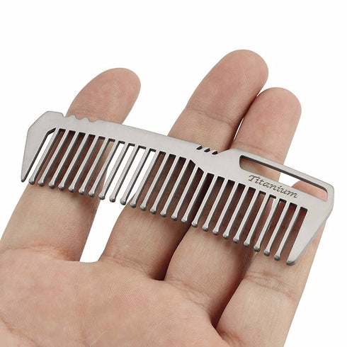 Hair Combs Portable EDC Gear Combs Camping Outdoor Tools Titanium Outdoor Accessories Pocket Titanium Comb for Men Women...