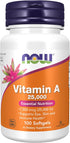 NOW Supplements, Vitamin A (Fish Liver Oil) 25,000 IU, Essential Nutrition, 100 Softgels...