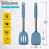 2 Pack Spatulas, Solid & Slotted Silicone Spatula Set, Stainless Steel Handle Coated with Silicone, Non Stick, Heat Resistant Rubber Flipper for F...