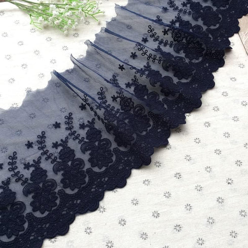 21CM Width Europe Rose Wedding Applique Inelastic Embroidery Lace Trim,Curtain Tablecloth Slipcover Bridal DIY Clothing/Accessories.(2 Yards in on...