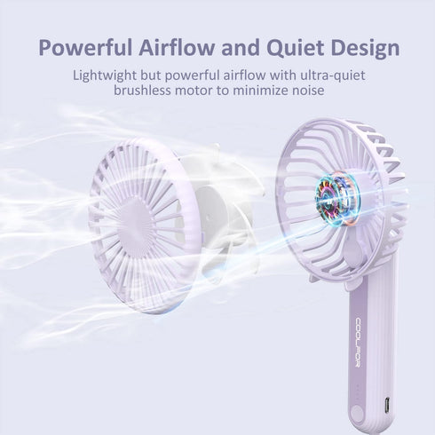 Handheld Fan,USB Rechargeable Mini Fan with 2000mAh Battery Operated Small Fan with 3 Adjustable Speeds,180°Rotation Foldable Fan for Office Deskt...