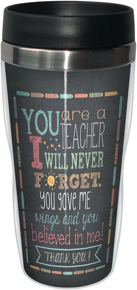 Tree-Free Greetings Jo Moulton Teacher Thanks Travel Mug, Stainless Lined Coffee Tumbler, 16-Ounce - Gift for Teacher Appreciation Week Day...