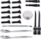 GORGECRAFT 18PCS Black Scrapers Brushes and Spoons Kit for Grinder Including Stainless Steel Pollen Scrapers Plastic Cleaning Brush Spatula Micro ...