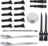 GORGECRAFT 18PCS Black Scrapers Brushes and Spoons Kit for Grinder Including Stainless Steel Pollen Scrapers Plastic Cleaning Brush Spatula Micro ...