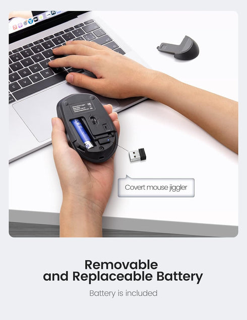 Covert Mouse Jiggler,2 in 1 Mouse with Jiggler, Undetectable Mouse Mover with ON/Off Switch, Drive Free,Simulate Mouse Movement to Keep Computer A...