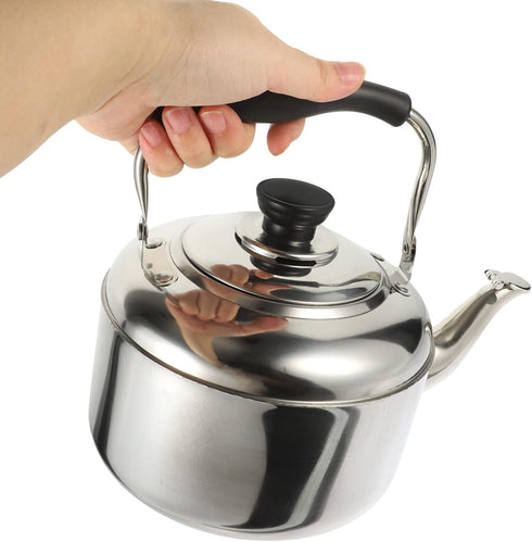 KALLORY Stainless Steel Kettle 1pc Stainless Steel Teapot, Stainless Steel Tea Kettle Water Stove Top Camping Stainless Tea Kettle...