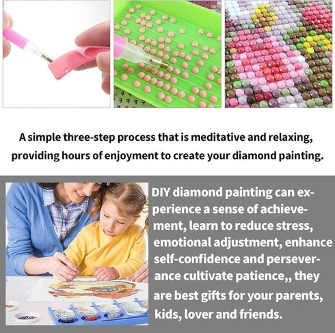 Diymood DIY 5D Diamond Art Painting African Woman Kit for Adults - Diamond Art African American | Full Drill Round Crafts | Crystal Embroidery Mos...