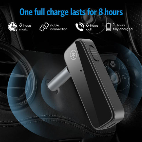Criacr Bluetooth Aux Adapter for Car, 2 in 1 Bluetooth 5.0 Receiver for Car with Display Screen, Suitable for Cars, Speakers, Stereo Systems and H...