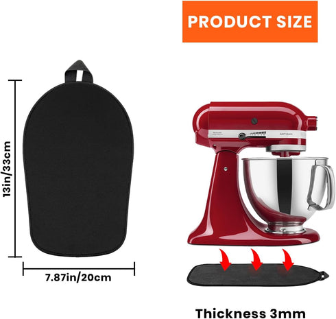 Mixer Slider Mat for Kitchen Aid Bowl Lift 4.5-5Qt - Compatible with Tilt-Head and Non-Tilt Models, Rubber Wheels, Black Accessories, Easy Sliding...