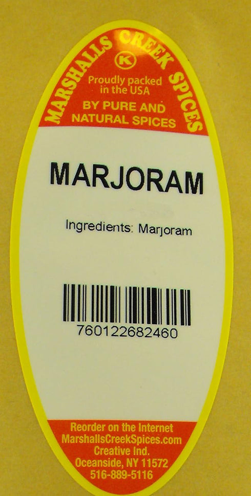 Marshalls Creek Spices MARJORAM 6 ounce XL ECO Friendly Kraft Stand-up Pouch. Premium Quailty...