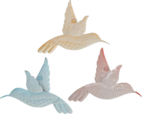 Scwhousi Metal Hummingbird Wall Decor, Outdoor Garden Patio Fence Wall Art,Hanging Decorations for Living Room, Bedroom,3 Pack...